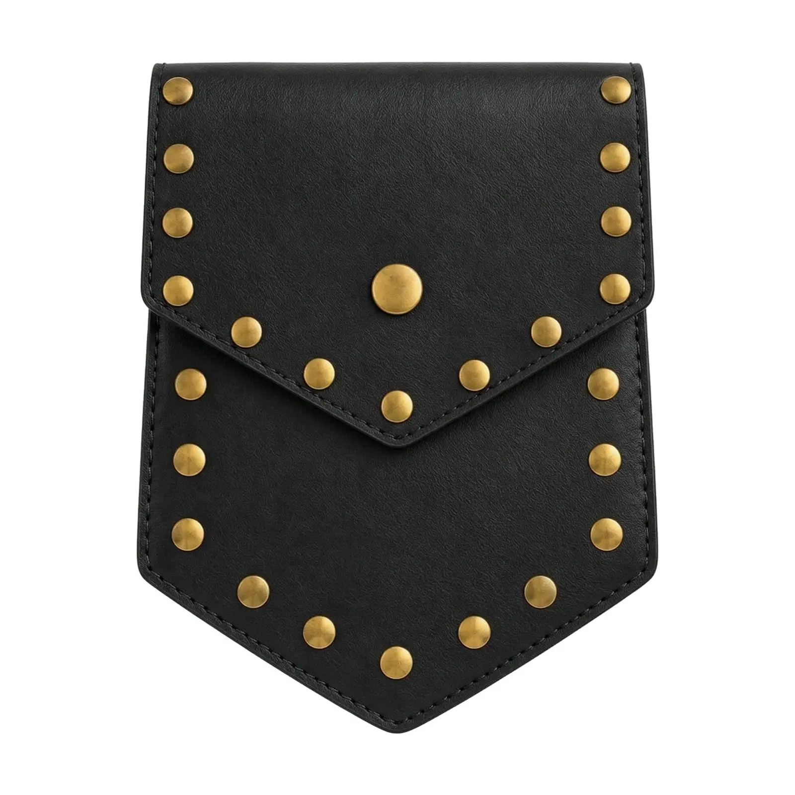 Leather Waist Pouch Lightweight Stud-Decorated Leather Pouch Fanny Pack Compact Bum Bag Slim for Festival Goers, Festivals