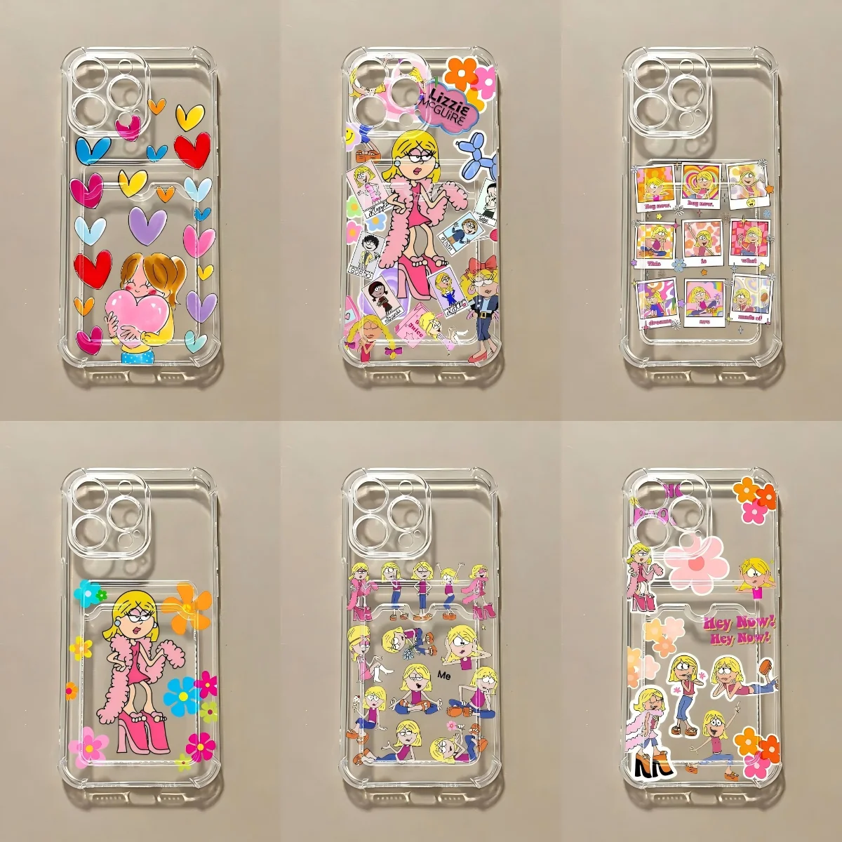 Clmj Luxury Cartoon Lizzies McGuires Card Hold Phone Case For Samsung Galaxy S26 S25 S24 S23 S22 Edge Plus Ultra M54 5G Airbag