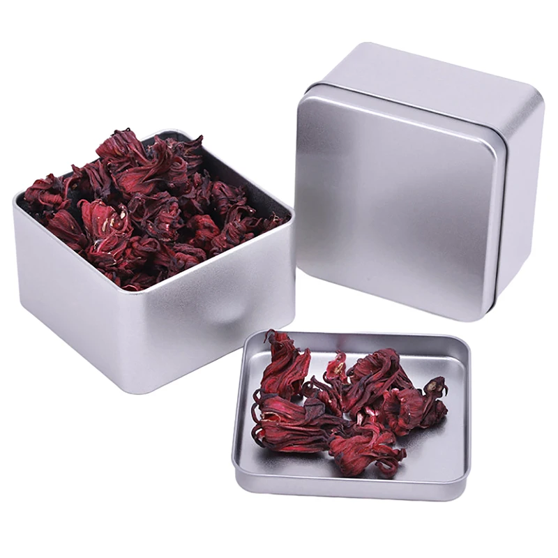 1Pc Aluminum Tin Jar Square Shape Jar Portable Candy Packaging Box Tea Cans U-disk Packaging Box Key Buckle Box Candle Iron Box