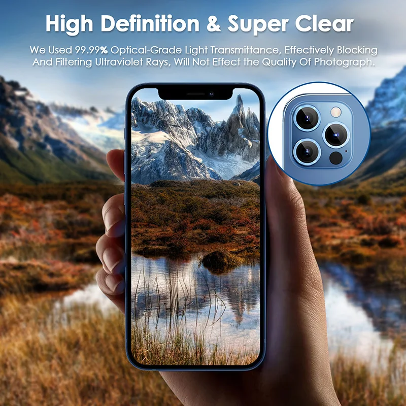 Camera Lens Protector For iPhone 11 12 13 14 15 Pro Max 13 Mini Metal Ring Protector Glass Camera Lens For iPhone 14 15 Pro Plus