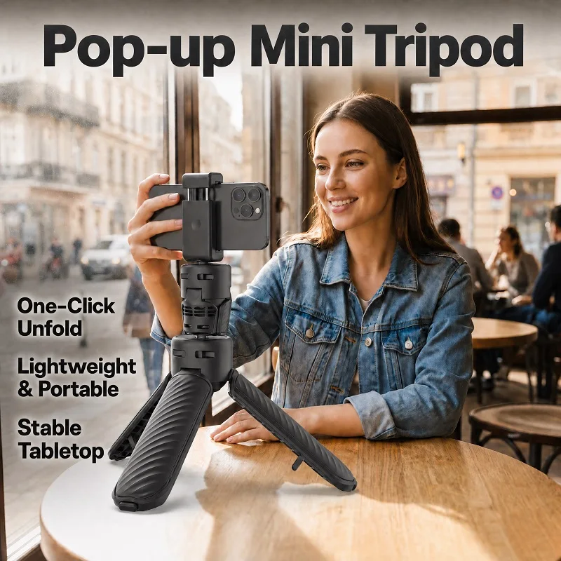 Pop-up Mini Tripod Stand VT33S 51g Ultra Light Foldable Tabletop Mini Tripod One-touch mini stand Thread Portable Small Tripod