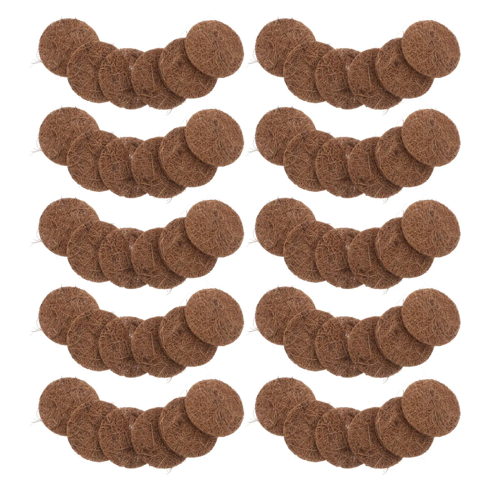 

100 шт. Круглые подстилки из натурального кокосового волокна для гнездов голубей, для выращивания птенцов, для сухого выведения, для садовых гнездовых ящиков