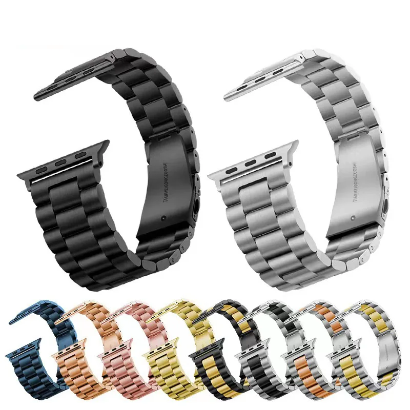 Classic Stainless Steel Metal Watch Band Strap for Apple Metal Watch Band IWatch Apple watch Three Beads Watch Band