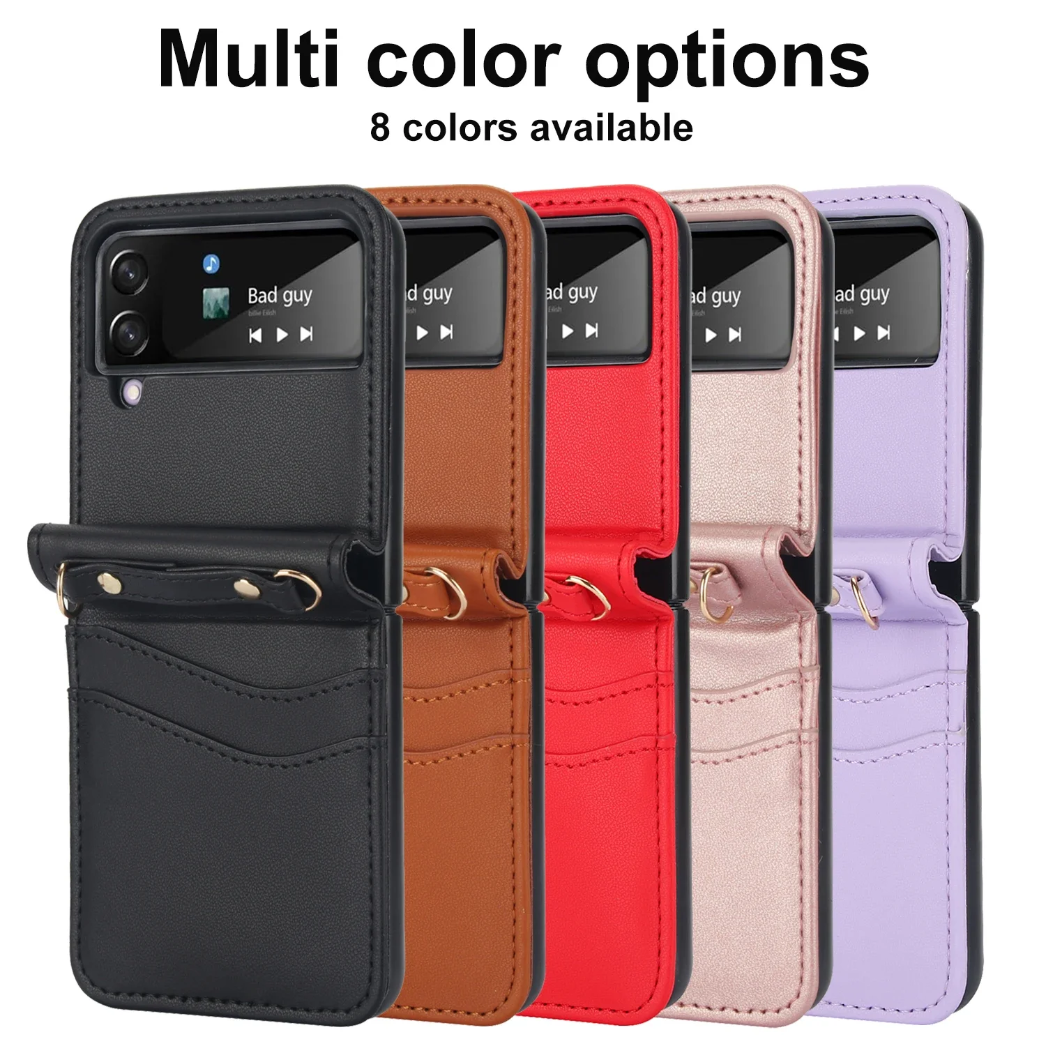 Crossbody Cards Solt Wallet Leather Case For Samsung Galaxy Z Flip 6 5 4 3 5G Flip5 Flip4 Slim Bag Long Lanyard Holder Cover