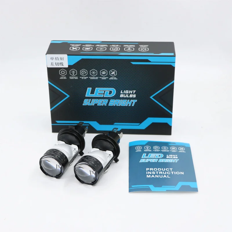 

SAAR H4 Dual LED Projector Lens LHD Headlight Kit Bulb High and Low Beam 100W 12000LM 6000K