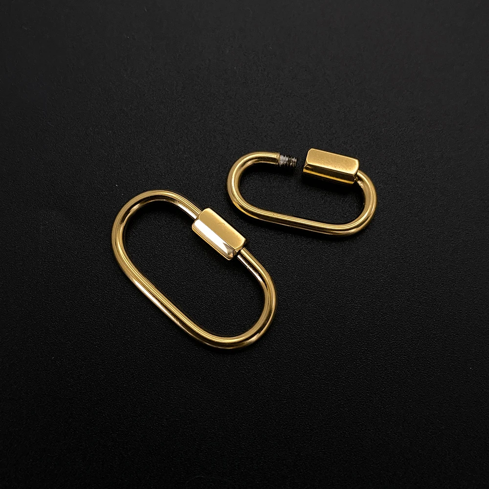 EManco الفولاذ المقاوم للصدأ الذهب U شكل المسمار قفل حلقة تسلق المشبك موصل عقد دي اي واي سوار صنع المجوهرات الملحقات