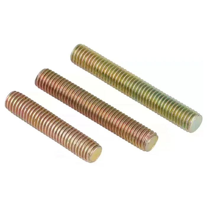 M6 M8 컬러 아연 탄소강 풀 스레드 샤프트 로드 바 스터드 패스너 볼트 스터드 길이 25mm-140mm