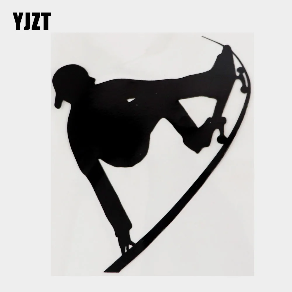 YJZT 11.2CM×13.4CM Cool Skateboarding  Ramp Grab Decal Vinyl Car Sticker Black/Silver 8A-1319