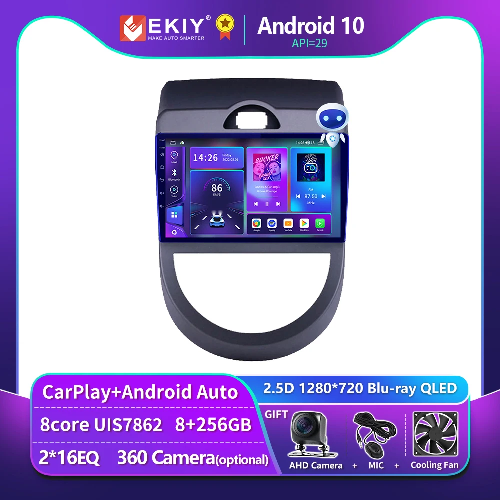 EKIY T900 Android10 Auto Car Radio For Kia Soul 2010 2011 2012 2013 Multimedia Video Player Stereo GPS Navi Carplay DSP 2Din HU