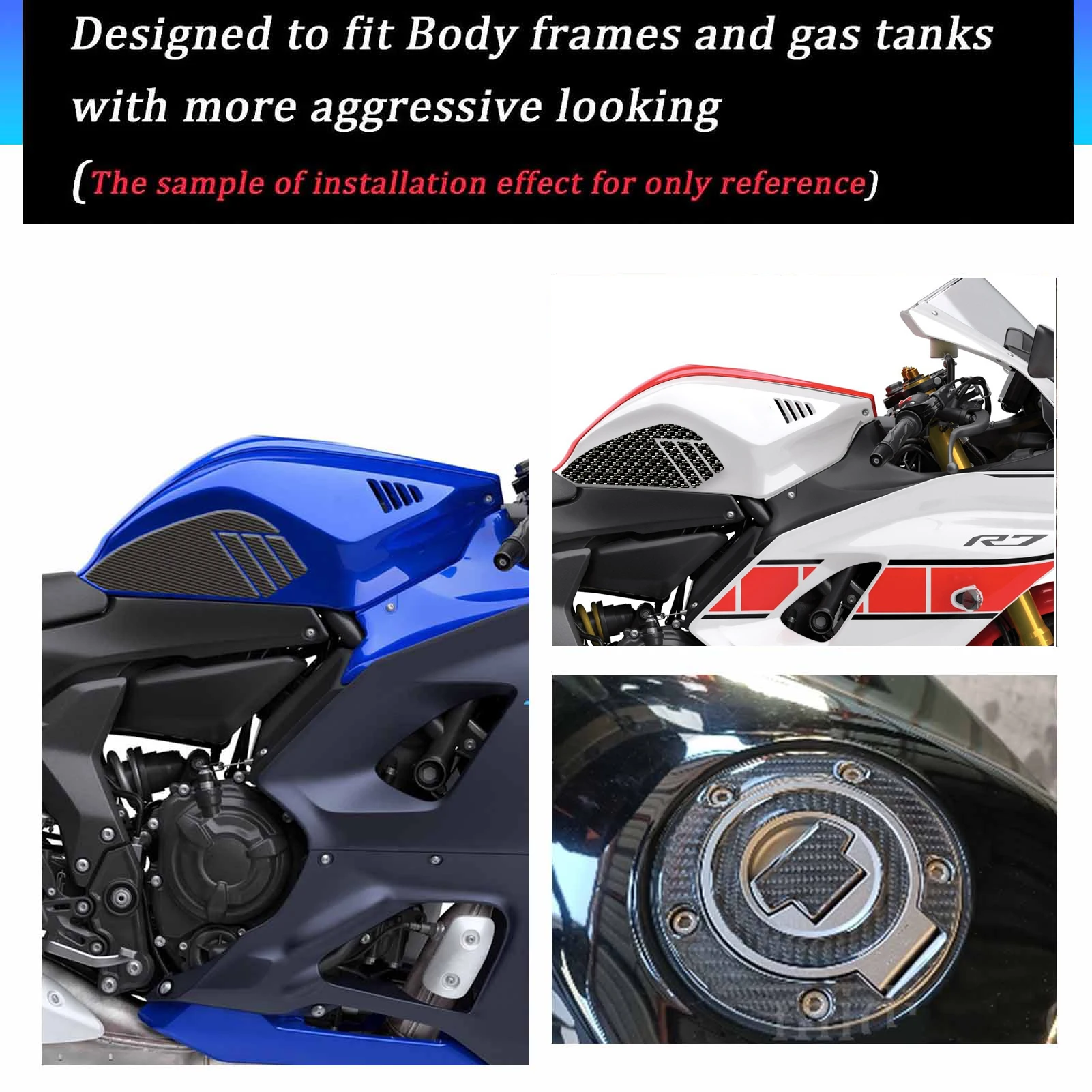 Coussretours de Traction pour Genou, Autocollants de Protection Précieux de Carburant, pour YAMAHA YZF R7 YZFR7 2021-2022