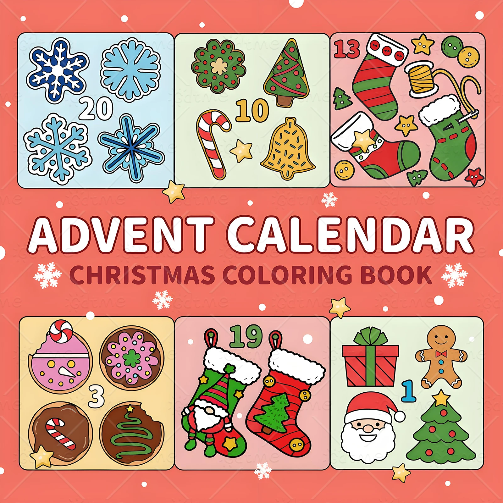 ОДЕЖДАЮЩИЙ КАЛЕНДАРЬНЫЙ РОЖДЕСТВЕННЫЙ Книжка-раскраска для взрослых Рождественская мультяшная тема Обучающая книга-каракули Студенты Детские подарки