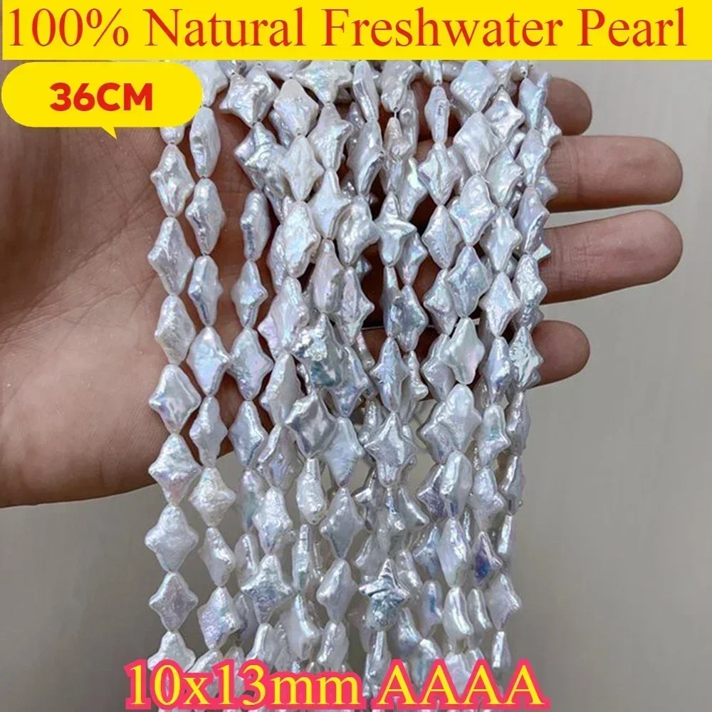 

10x13mmAAAA Lustrous Baroque White Diamond Bead Wholesale Natural Freshwater Pearl Jewelry Make DIY Necklace Bracelet Women Gift