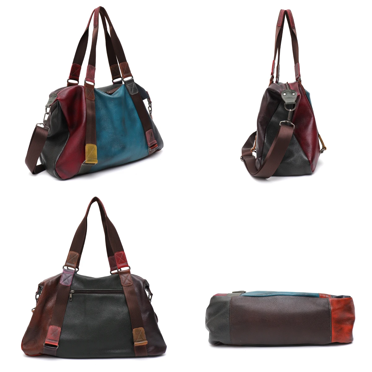 SC qualità fatta a mano Borsa a tracolla in vera pelle donne Retro colore spruzzato Tote oversize grande capacità Cross body viaggio quotidiano