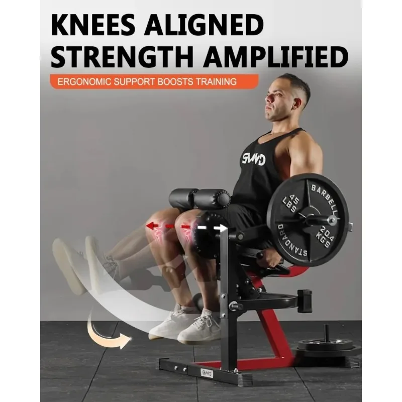 Adjustable Leg Extension Curl Machine, Plate Loaded Home Gym Equipment for Thigh & Glute Workout