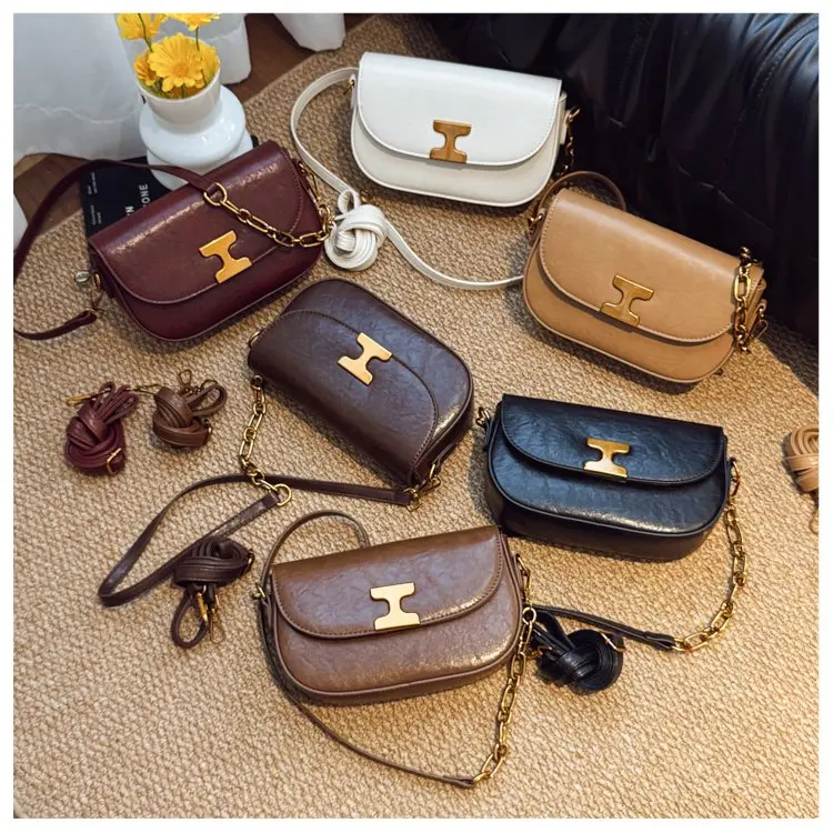 

Stylish Minimalist Casual Simple Vintage Fashionable Diaper Bag Women Letter Logo Crossbody Leather Handbag Luxury