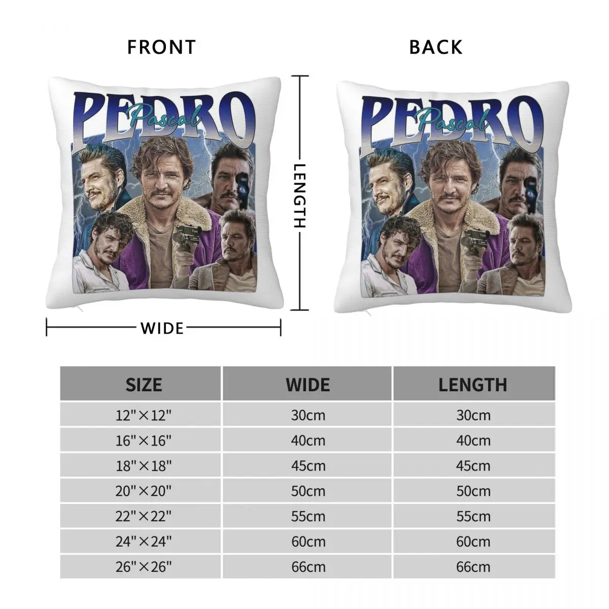 Pedro Pascal Homage Square Pillowcase Polyester Linen Velvet Creative Zip Decorative Pillow Case Car 45x45