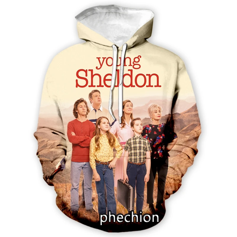 phechion New Men/Women Young Sheldon 3D Print Clothing Long Sleeve Fashion Sweatshirt Hoodies Sporting Casual Pants Z186