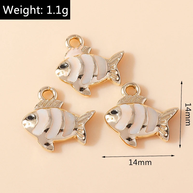 Leslie 10 Stück neue Cartoon bunte Herz Goldfisch Clown Fisch Charms Anhänger für Schlüsselanhänger Ohrringe DIY Schmuckherstellung Zubehör – Detail 19