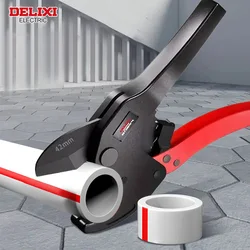 DELIXI ELECTRIC Pipe Cutter，Pipe Scissors SK5 Material Ratchet Cutter PVC/PU/PP/PE Hose Cutting Hand Tool，for Plumber，Homeowners