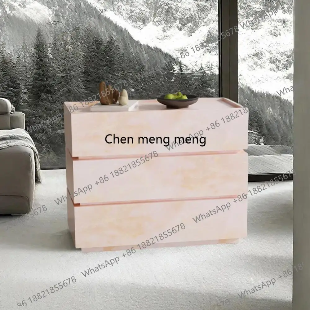 C85 프리미엄 빈티지 그린 제이드 스톤 드레서 - 수제 명품 대리석 슬레이트 3/4/5단 서랍장 맞춤형 레트로