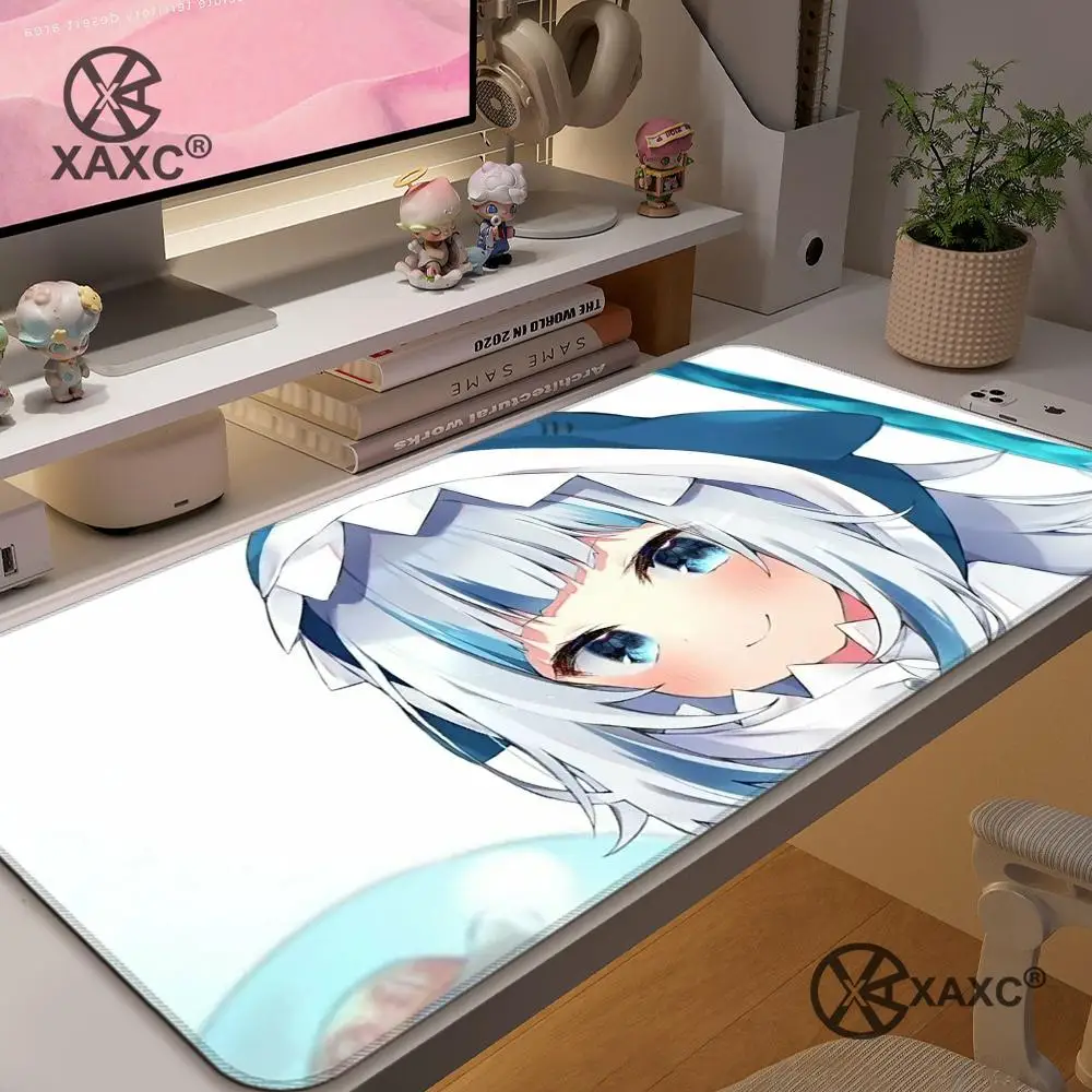 

Gawr Gura Mouse Pad large keyboard mouse desk pad non-slip rubber gaming mouse pad laptop mouse carpet