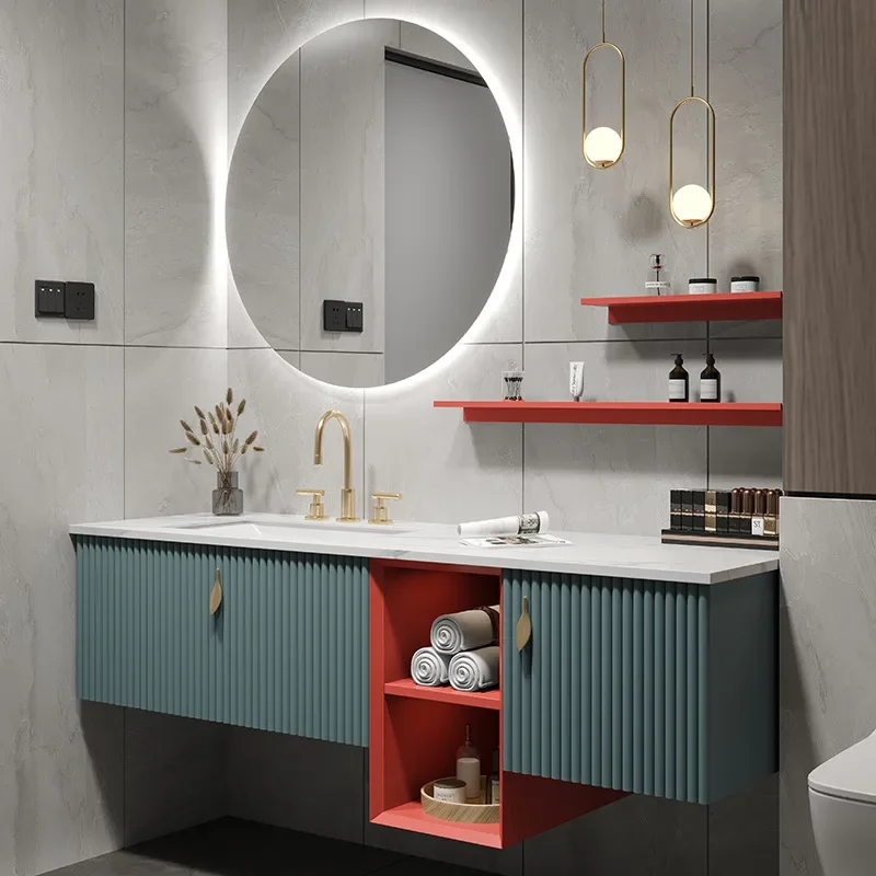 

Design Nordic Light luxury simple rock plate bathroom cabinet combination toilet wash hands, wash faces, wash basin cabinet