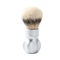 Yaqi Gemini 24mm Matte Chrome Metal Handle Silvertip Badger Hair Shaving Brush for men