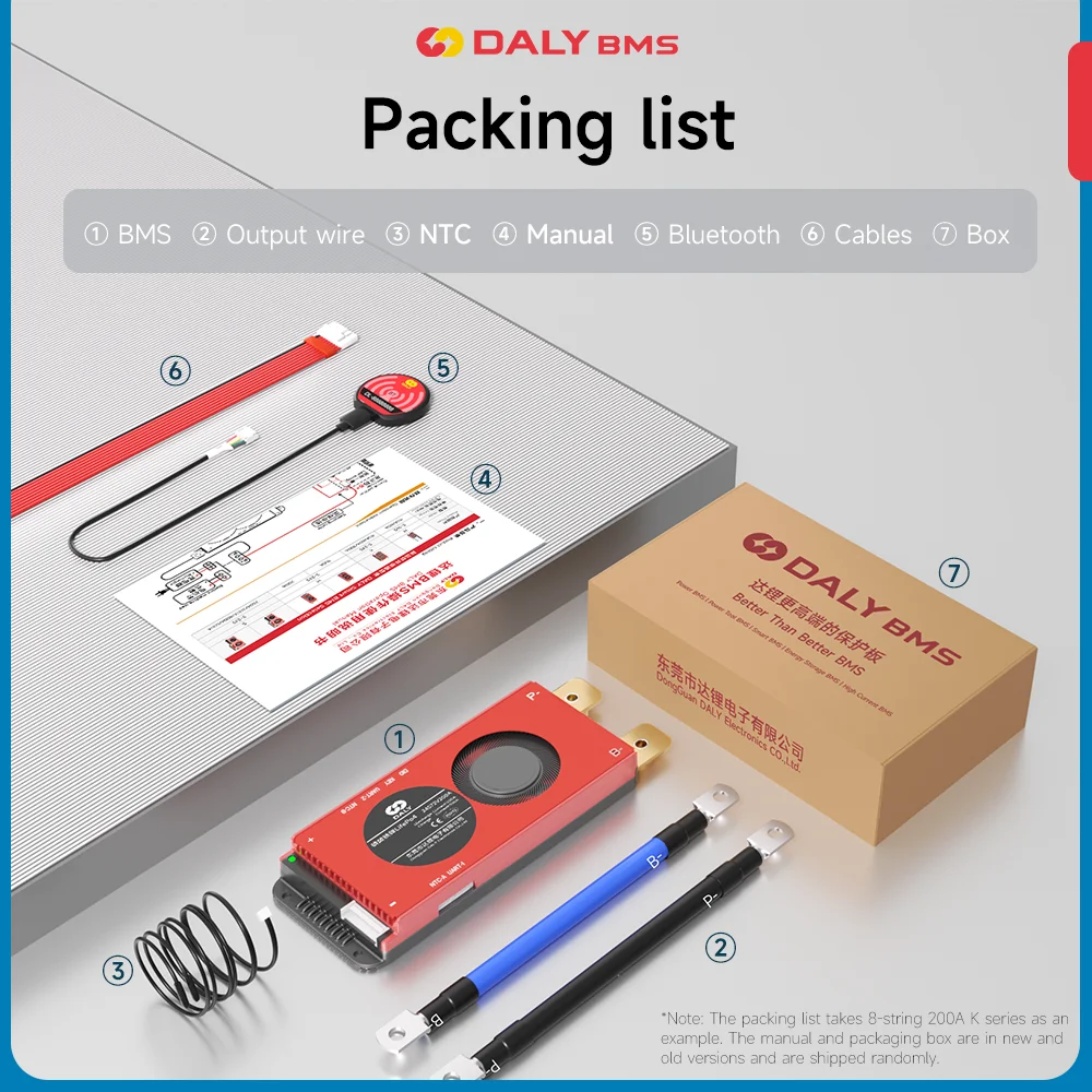 Daly BMS Smart BMS 4S Lifepo4 12V 8S 24V 16S 48V 150A 200A BMS Bluetooth BMS Li-ion NMC 3.7V Batteria BMS Scheda di protezione