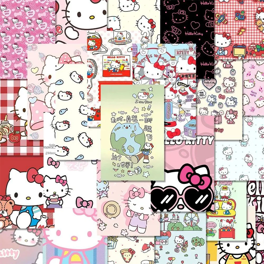 

10/30/48pcs Hello Kitty Sanrio Anime Stickers Cute Cartoon Sticker DIY Phone Luggage Water Bottle Kawaii Girls Decals Decoration