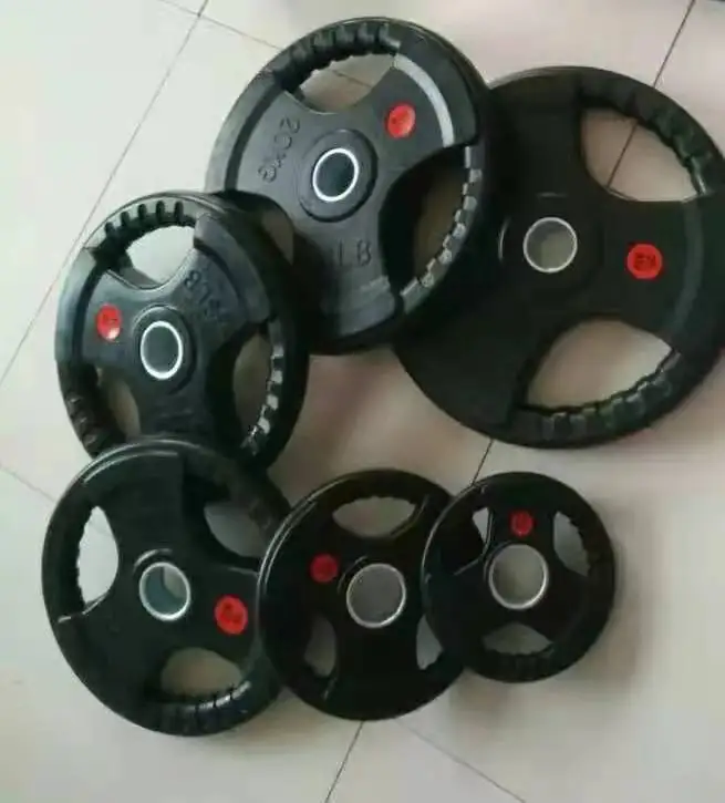 المنزل الصالة الرياضية اللياقة البدنية أقراص رفع الأثقال معدات الحديد الوزن الفينيل المغلفة لوحات الحديد الزهر المطاط لوحات الوزن الوفير