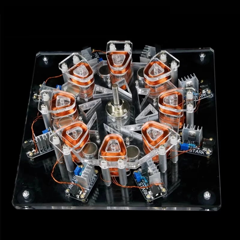 8-Spulen-Motorscheiben-Modell, 8-Spulen-Kernloser-Generator-Modell, Physikalisches Experimentiermodell, Spielzeug, Pseudo-Perpetuum-Motion-Maschine