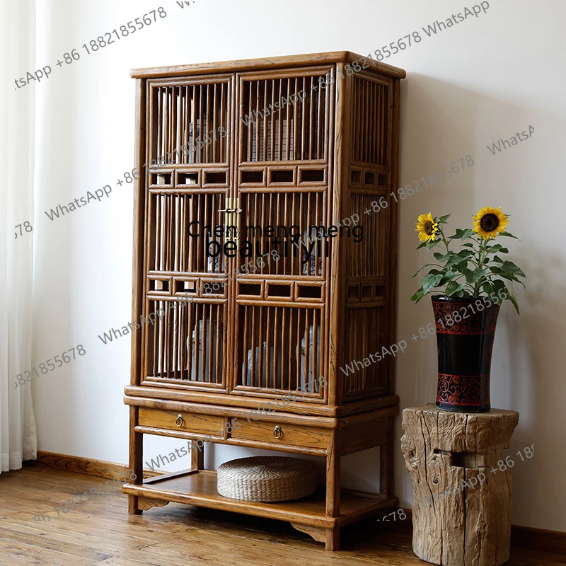 

X Old elm modern Chinese solid wood wine, storage, dining side, bookcase