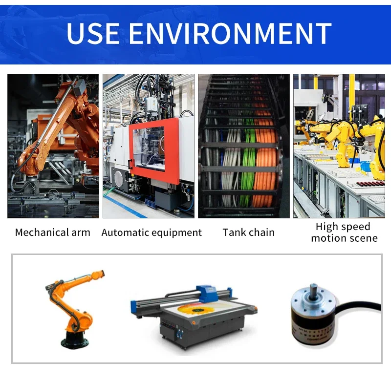 Hochflexibles, abgeschirmtes, ummanteltes CNC-Kabel, 2, 3, 4, 5, 6, 7, 8-adriges Schleppkettenkabel, 20, 18, 17, 15, 13 AWG, TRVVP-Biegungskabel für Roboterarm – Detail 13