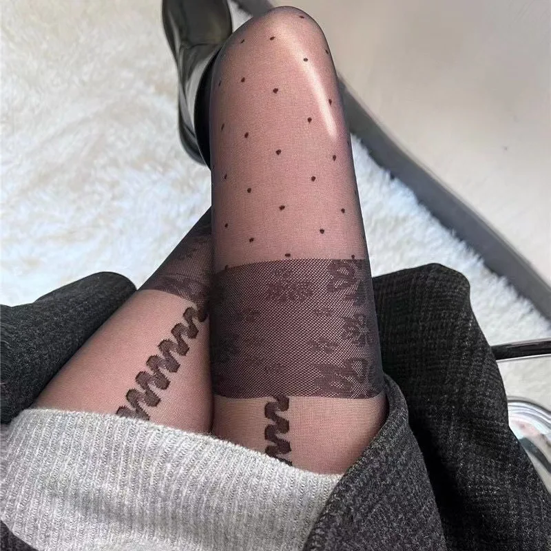 

Fashion Thin Patchwork Pattern Hottie Sexy Pantyhose Dot Fake Suspenders Lace Thigh Lolita Playful Style Tights