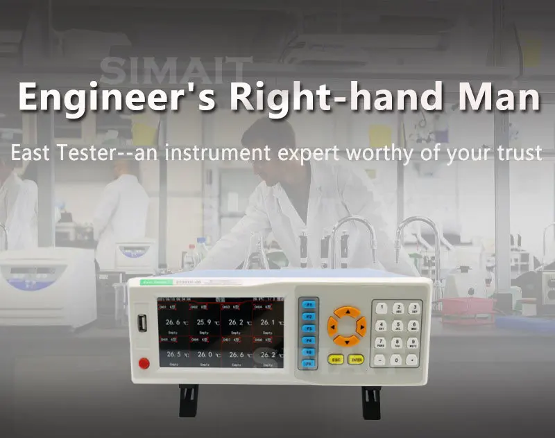 East Tester ET3916 Multi-Channel Temperature Recorder, USB Thermocouple Data Logger, High Precision Temp Inspection Instrument