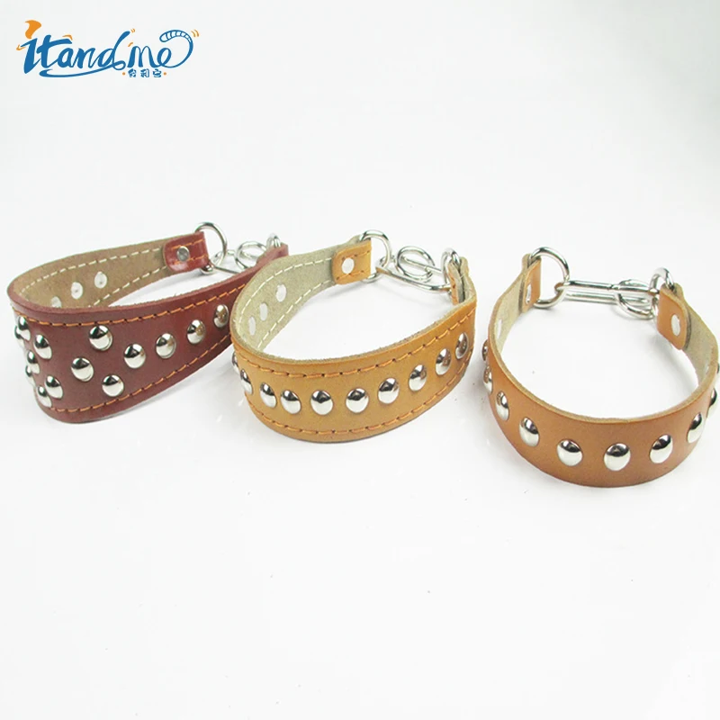 Hot Popular Greyhound Collar Dog Training Collars Necklace with Studded Cow Leather Collar for Small Dogs Puppy Dog Accessories