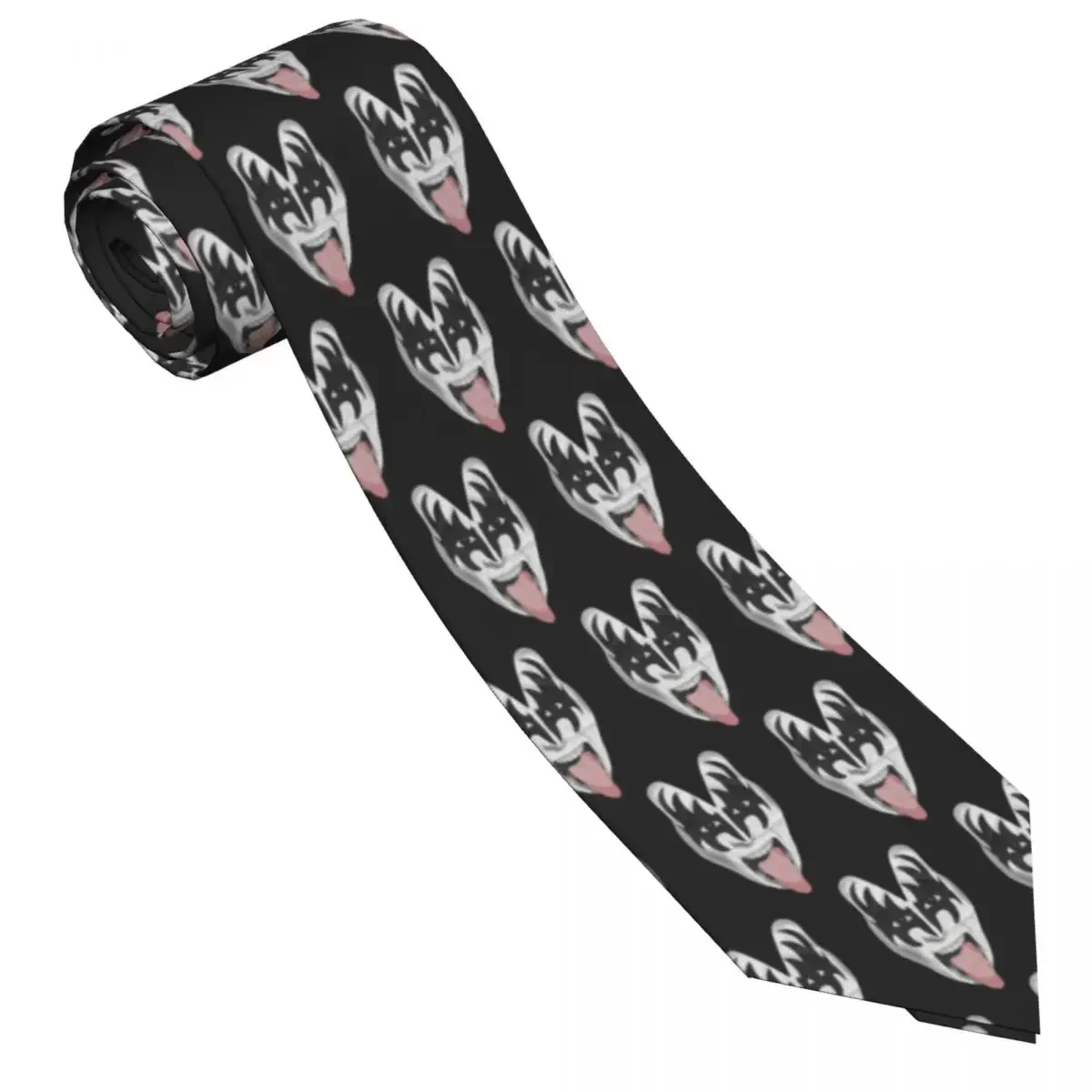 Mens Tie Kiss Music Band Neck Ties Demon Face Classic Elegant Collar Tie Graphic Daily Wear Great Quality Necktie Accessories