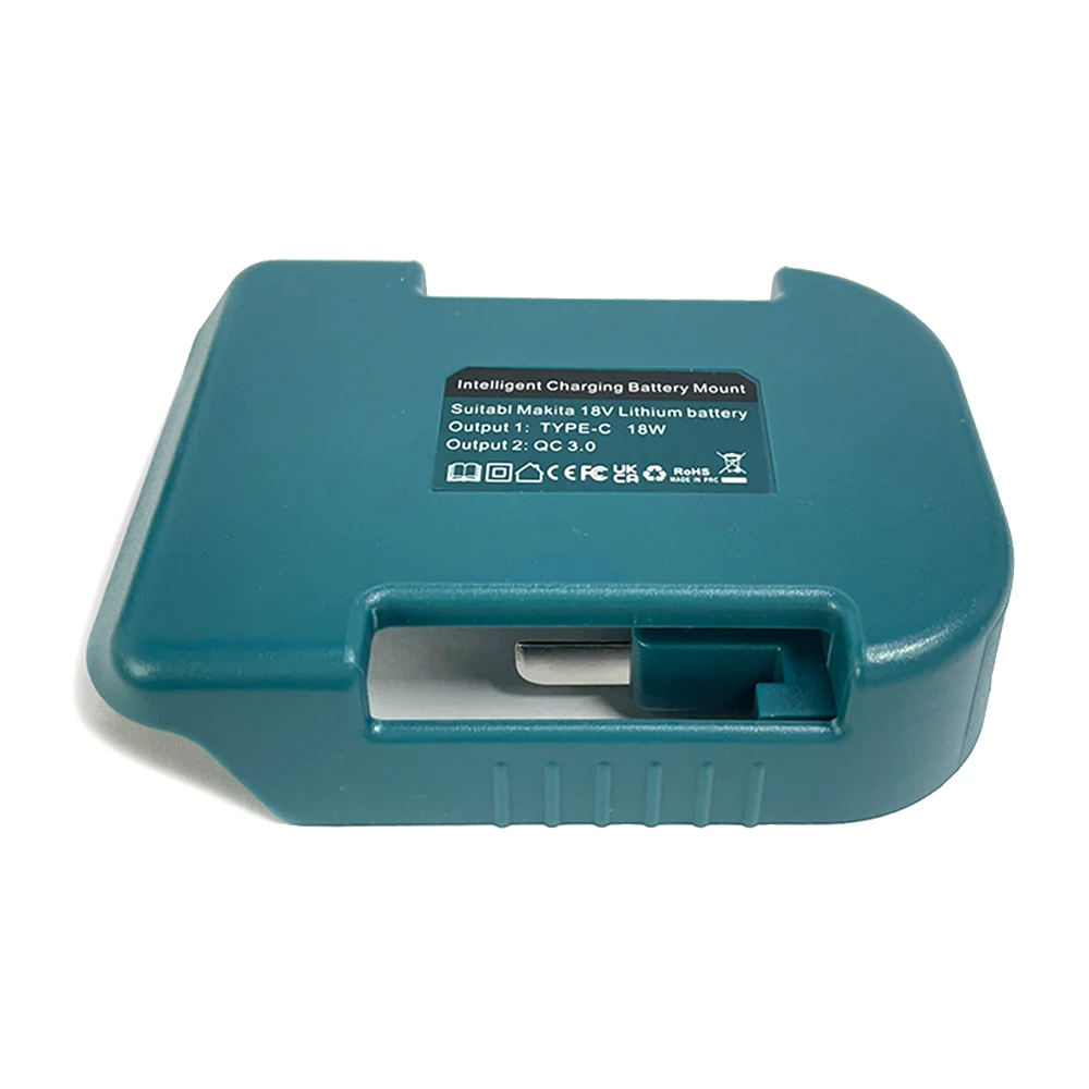 USB-Schnellladeadapter für Makita 18 V Li-Ionen-Akku-Rack-Halter, USB-Typ-C-Ausgang, Schnelllade-Schnittstelle