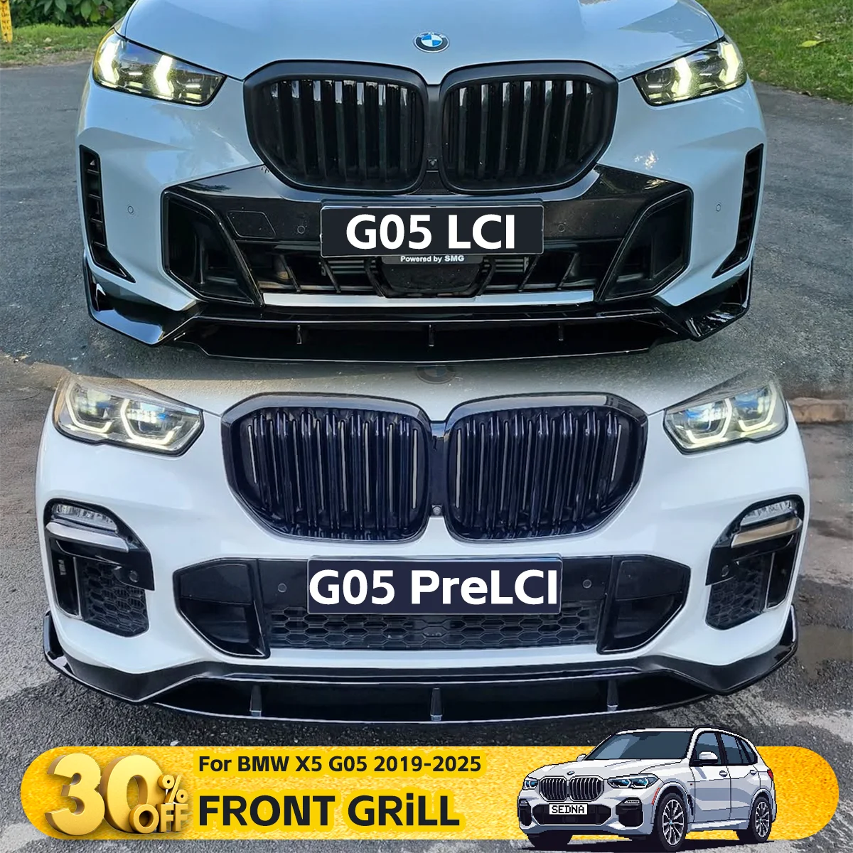 

Передняя решетка для почек для BMW X5 G05 2019-2025, гоночные грили, бампер, верхняя автоматическая решетка, модификация для тюнинга автомобиля, аксессуары для защиты