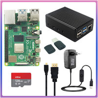 Original Raspberry Pi 4 Model B Kit 1 2 4 8 GB RAM + Aluminum Case + 32 64 128GB TF Card + Power Adapter for Pi 4 B