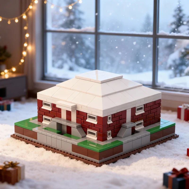 372pcs MOC 4 Plex Architecture Model Building Blocks Construction Idea Creative Birthday Assemble Education Christmas Gift Toy