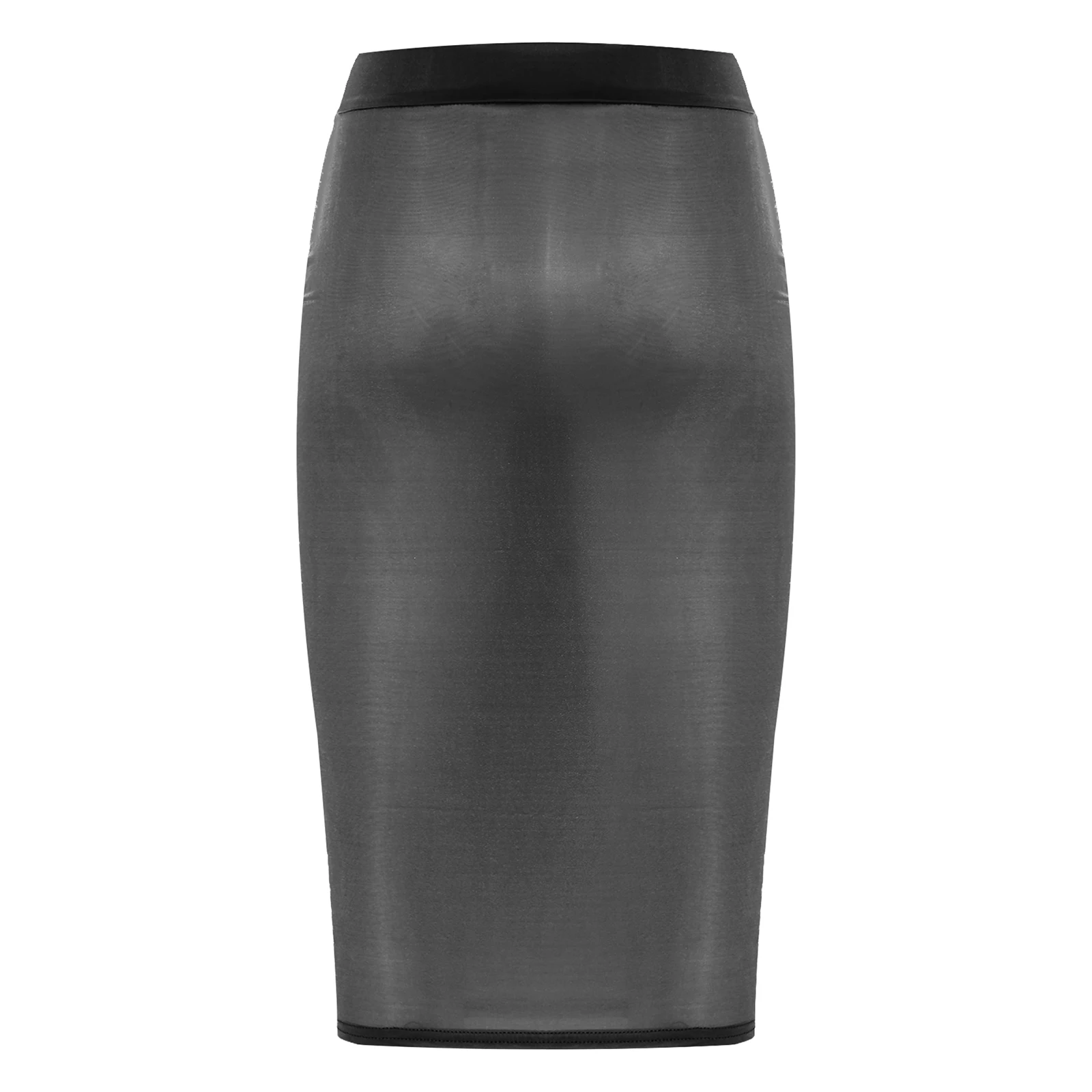 Womens See Through Stretch Bodycon Skirt High Waist Ultra-thin Pencil Skirt Midi Skirt Lingerie Nightwear for Dating Anniversary - Image 4