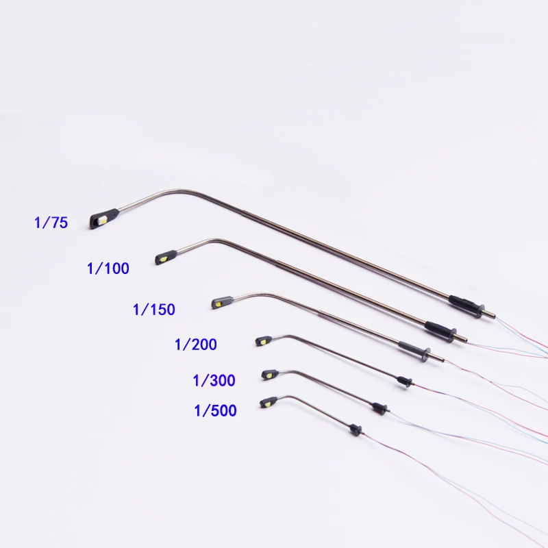 โมเดลไฟ LED ขนาดเล็ก3V ขนาด1:75-1:500โคมไฟถนนโลหะสำหรับรางรถไฟ HO ชุดอุปกรณ์ไดโอรามา15ชิ้น/ล็อต