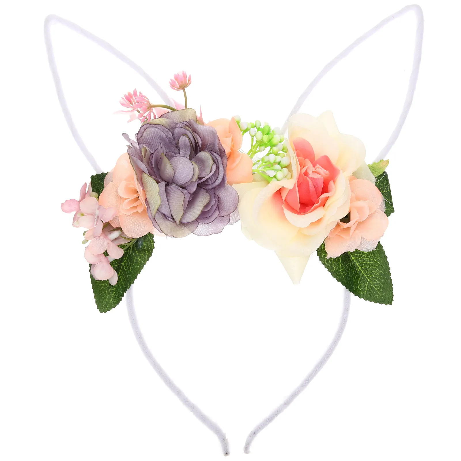 

Easter Flower Headband Bunny Ears Creative Hair Accessory for Women Girls Party Holiday Birthday Carnival Floral Hair Decoration