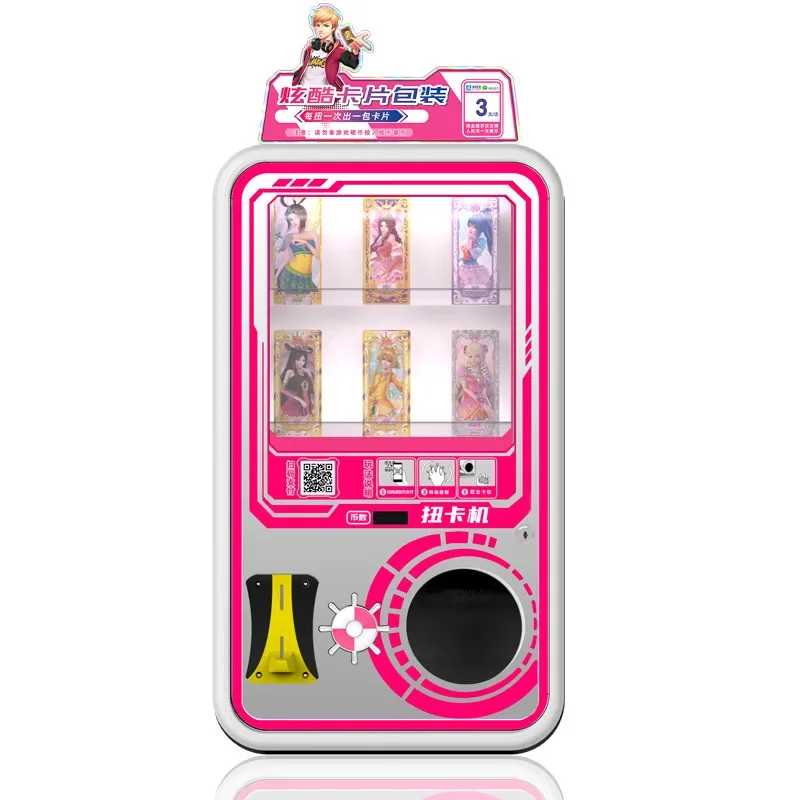 Card Twist Gachapon Game Sticker Vending Children Win Prize lucky gashapon machine capsule coin operated gashapon machine