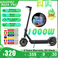 AOVOPRO MAX4 PRO Adult Electric Scooter Peak 1000W Motor Max Range 45KM 10” Tires 35KM/h Smart App Foldable EScooter EAMAX