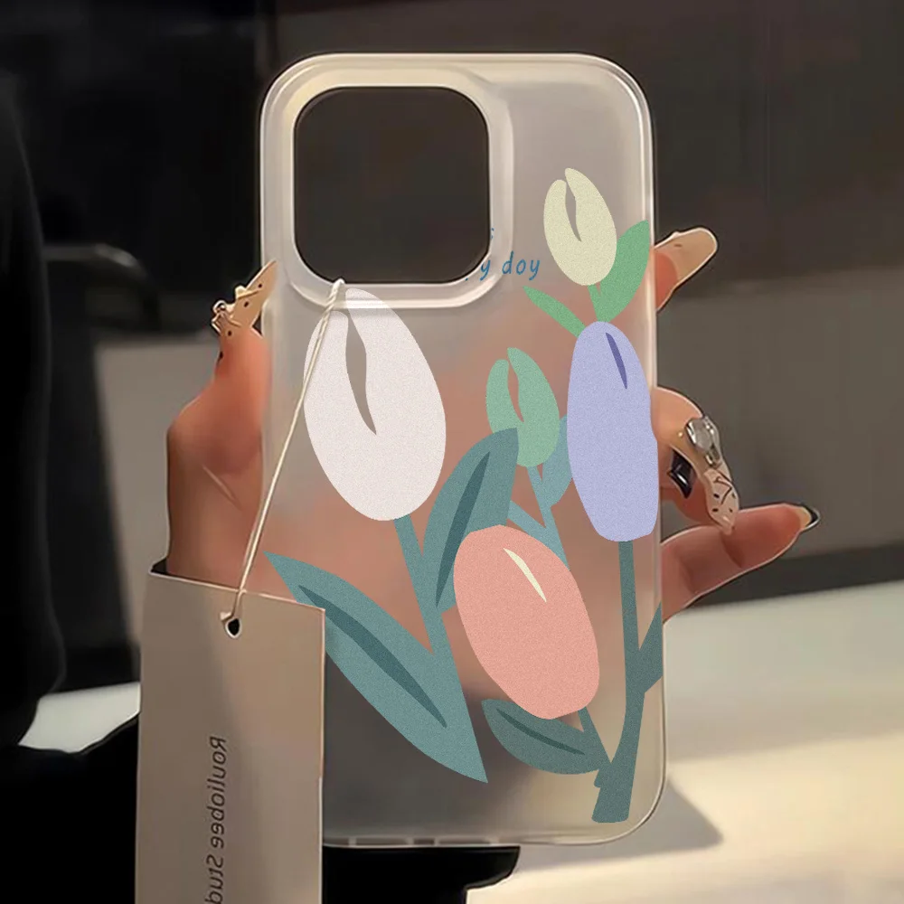 Luxury Lotus Flowers Phone Case For iPhone 11 15 Plus 17 Pro 16 14 Pro Max 12 13 15Pro Cases Funda Cute Aesthetics Florals Cover