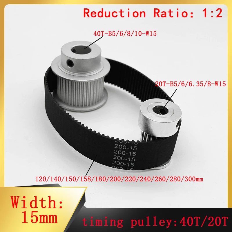 

Timing Synchronous Pulley GT2 40 Teeth 20 Teeth Reduction 1:2/2:1 Aperture 5-10mm 3D Printer Width 15mm Tensioning Wheel