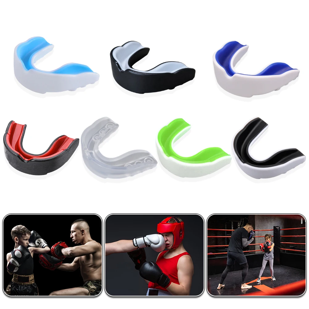 Kids Mouth Guard with Storage Case Teeth Protection EVA Mouth Protector Double Colored for Boxing MMA Kickboxing Muay Thai