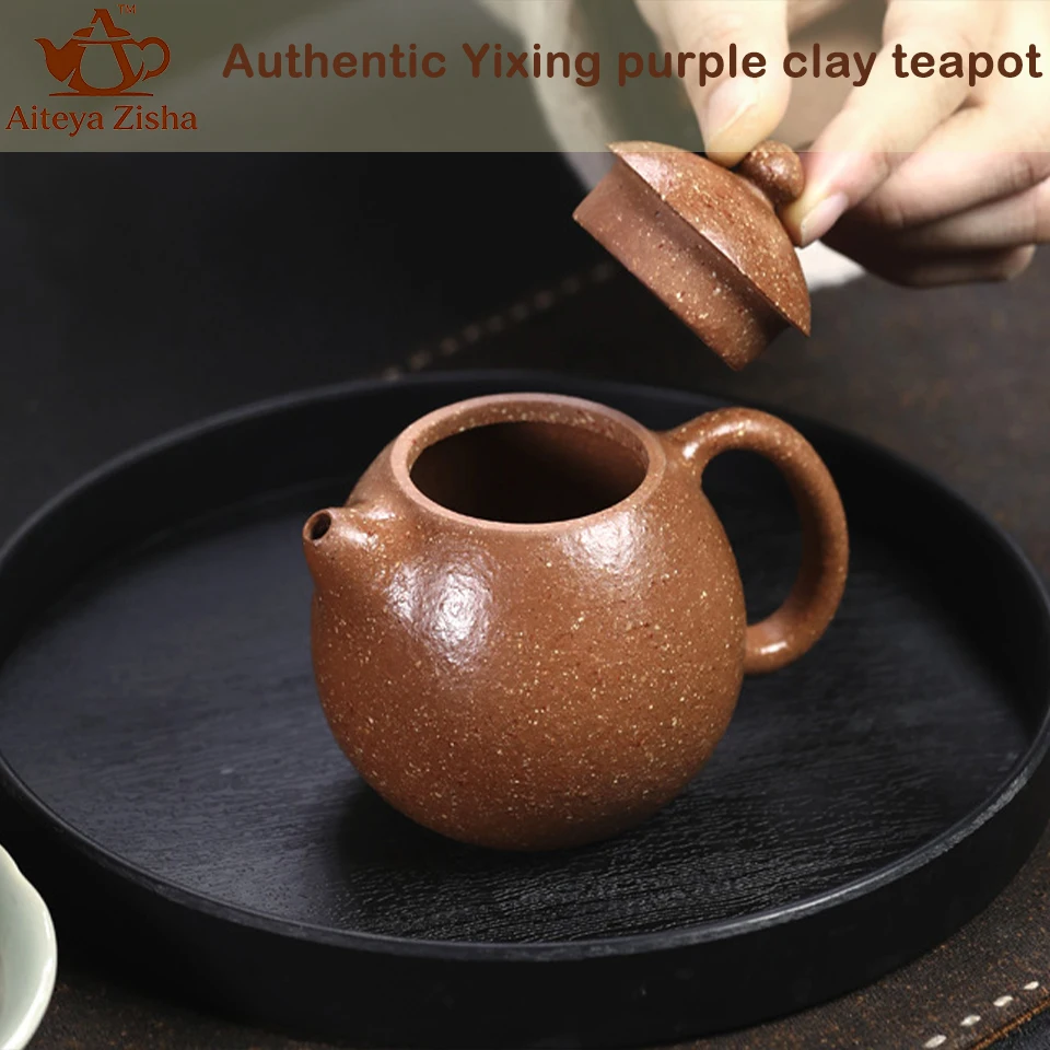 Yixing Handmade Purple Clay Teapot Raw Ore 16 Mesh Gold Sand Sloping Mud Dragon Egg Kung Fu Tea Set Teapot Health Pot